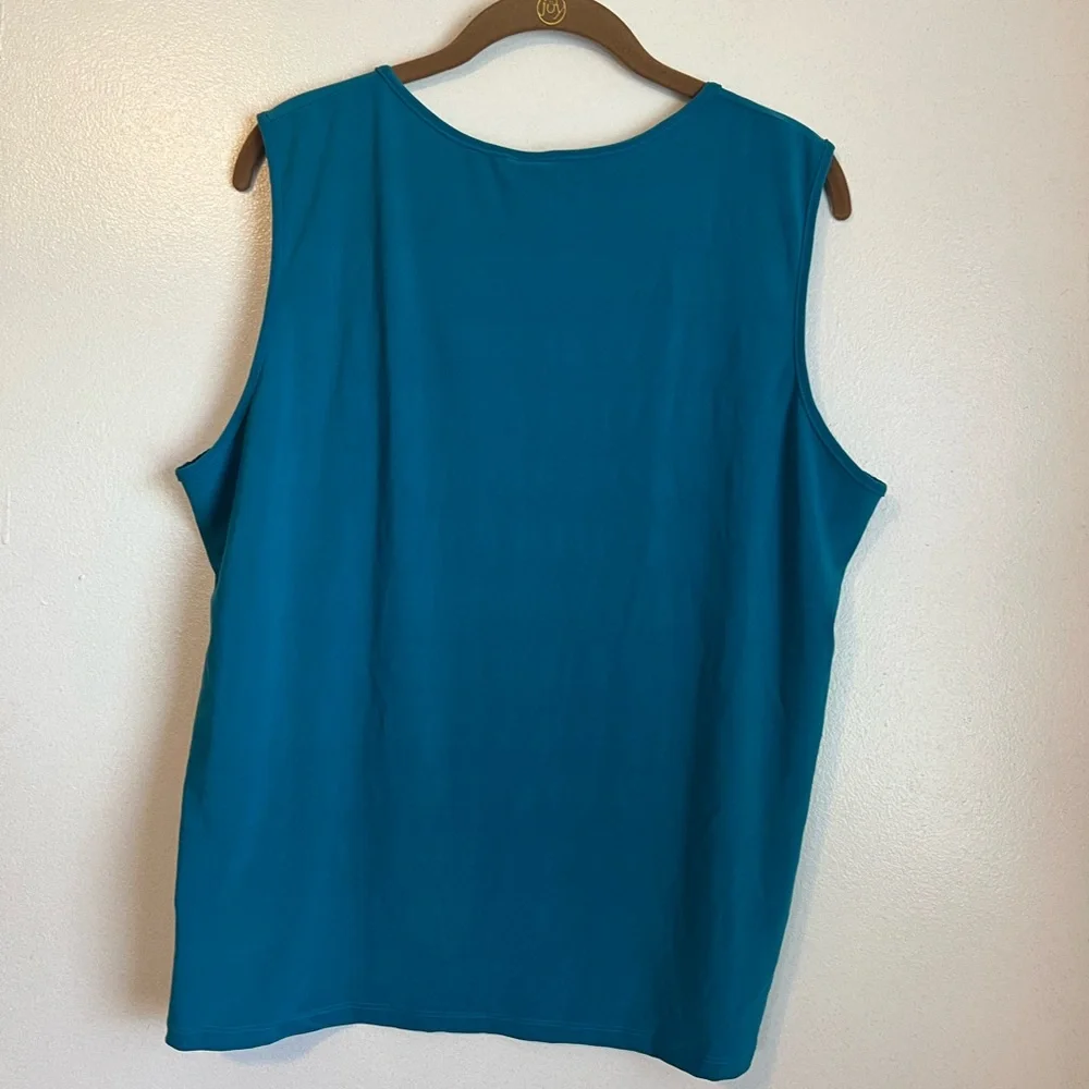 Susan Lawrence Teal Blue Sleeveless Top size 1X